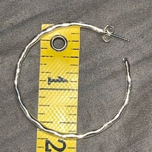 Sterling Silver925 Hoop earrings hammered design BEAUTIFUL SHINE simply gorgeous